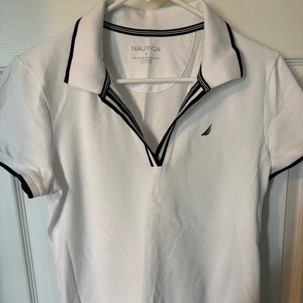 Ladies - Nautica white polo shirt - size Small
